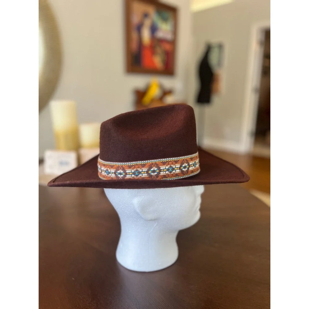 Sears Wool Hat Woman's 6 3/4 Brown Excellent Outback Southwestern Fedora